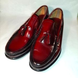 Diplomats Leather Dress Tassel Loafer in Burgundy